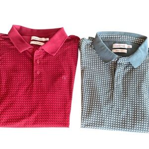 Calvin Klein 2 Men's Polo Shirts Smooth Cotton Large NWOT